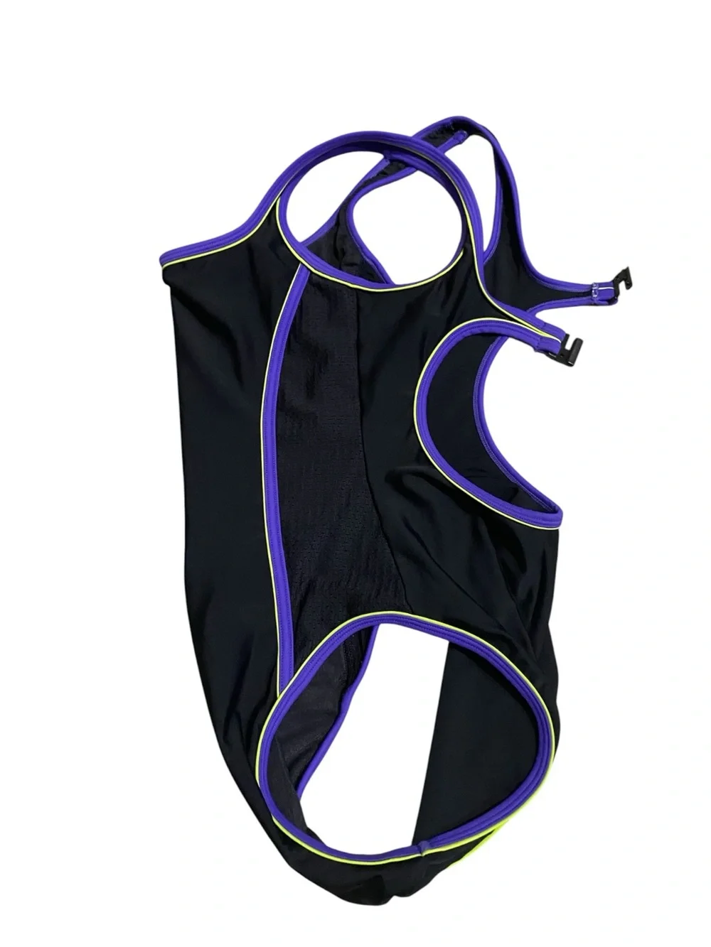 Vtg 90s Speedo Black Zipper Front Aquatic Fitness One Piece Swimsuit 10 Sporty